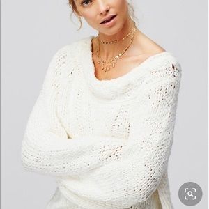 Free People Jar of Hearts Sweater Cable slouchy